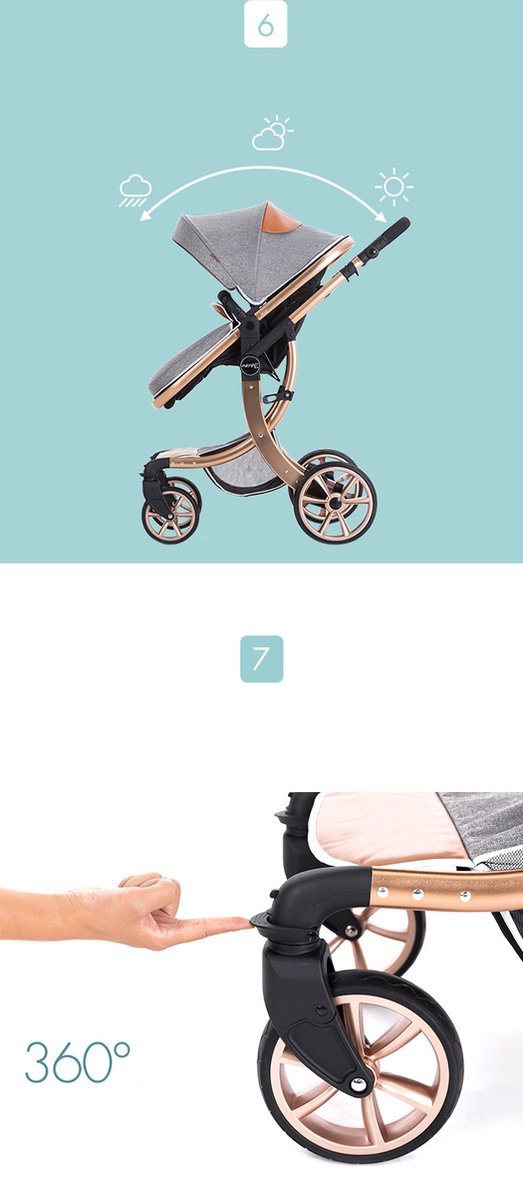 Bellaby Nieuwe Luxe Kinderwagen 2 In 1 Grijs van BELLA — afbeelding 4