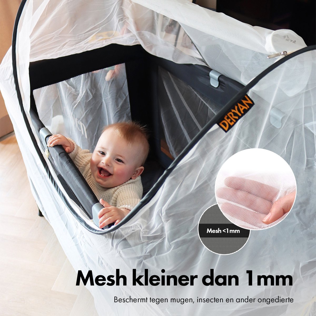 Infant Pop-Up BabyBox - Lit de camping - Moustiquaire pour bébé - Crème