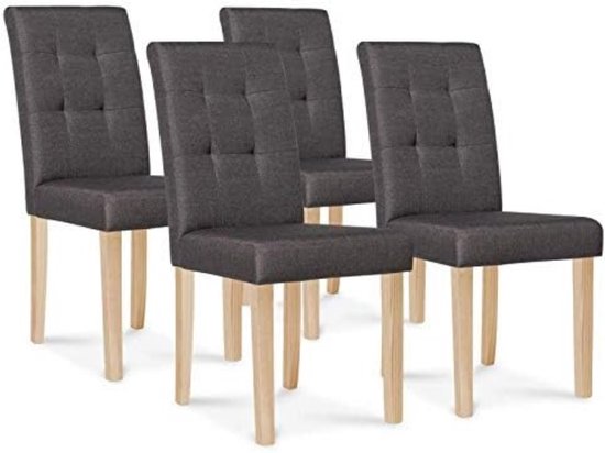 Set met 4 stoelen Polga, bekleed, grijs/antraciet, voor eetkamer