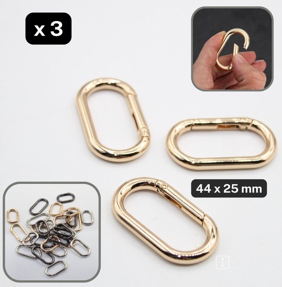 y-Bead 3 Stück Karabinerverschlüsse 9 925 Sterling Silber 24K Gold
