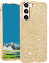 Casemania Hoesje Geschikt voor Samsung Galaxy S24 Goud - Glitter Back Cover