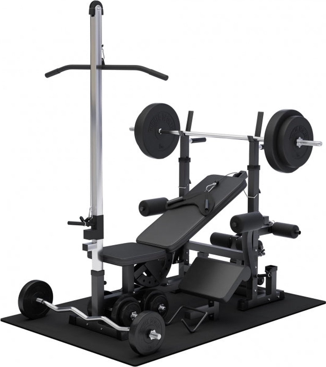 GORILLA SPORTS ® Banc de musculation universel et poulie haute