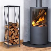 Brandhoutrek - Firewood Rack Metal Firewood Rack for Indoor and Outdoor 112 x 34 x 34 cm