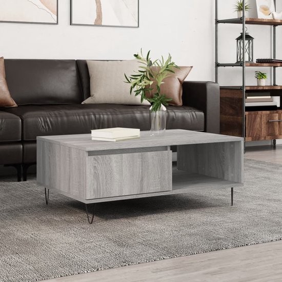 VidaXL Salontafel 100x50x45 cm bewerkt hout sonoma eiken
