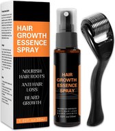 Stimulateur de Croissance des Cheveux Spray Croissance de la Barbe + Dermaroller | Minoxidil 5% Alternatief | Contre la chute des cheveux | Chute de cheveux | Chute de cheveux | Cheveux plus longs| Cheveux plus épais