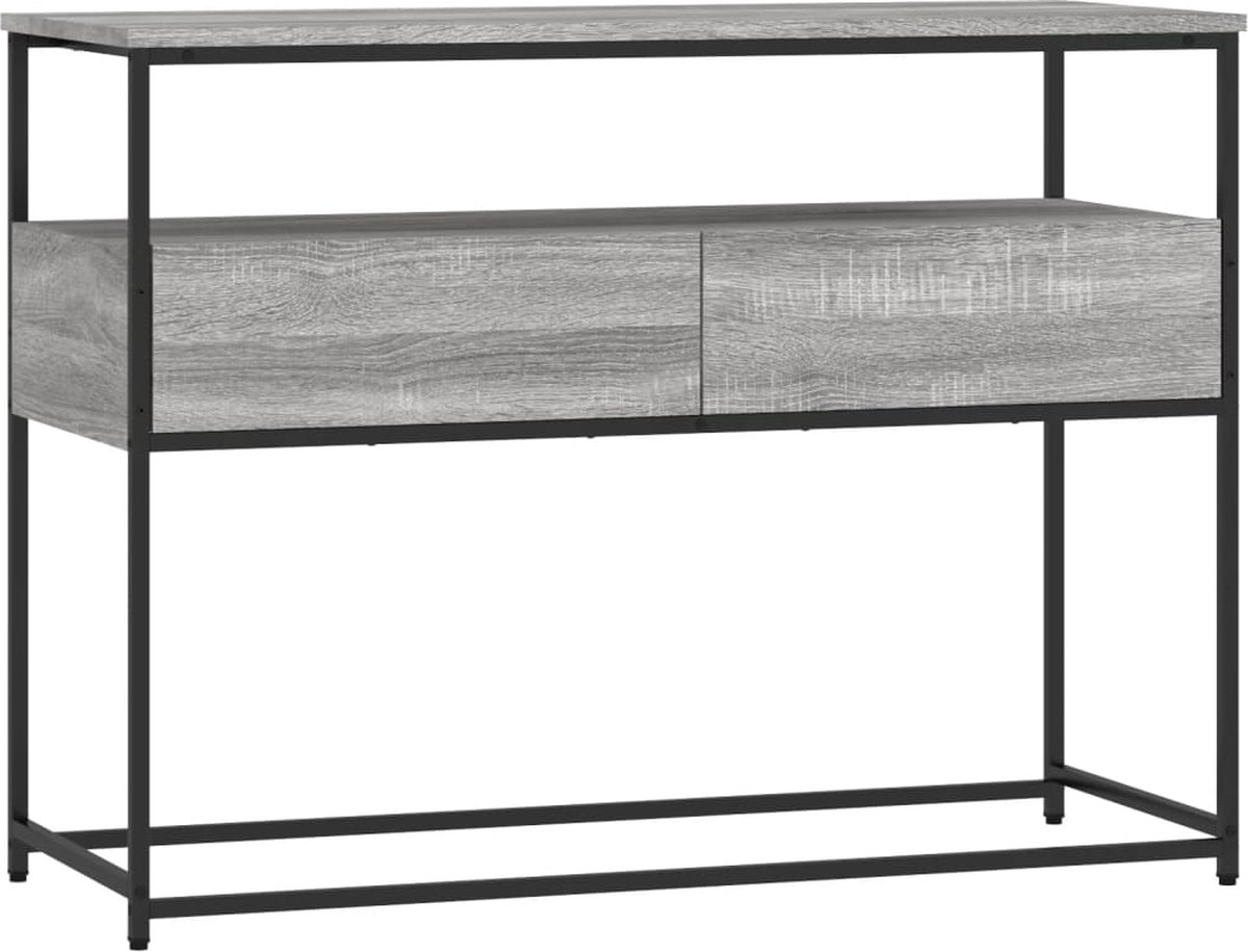 vidaXL Wandtafel - 100x40x75 - cm - bewerkt - hout - grijs - sonoma - eikenkleurig grijs sonoma eiken