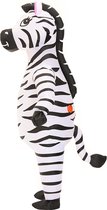 KIMU® Opblaas Kostuum Zebra - Opblaasbaar Pak - Zebrapak Mascotte Opblaaspak - Opblaasbare Gestreept Paard Volwassenen Dames Heren Festival
