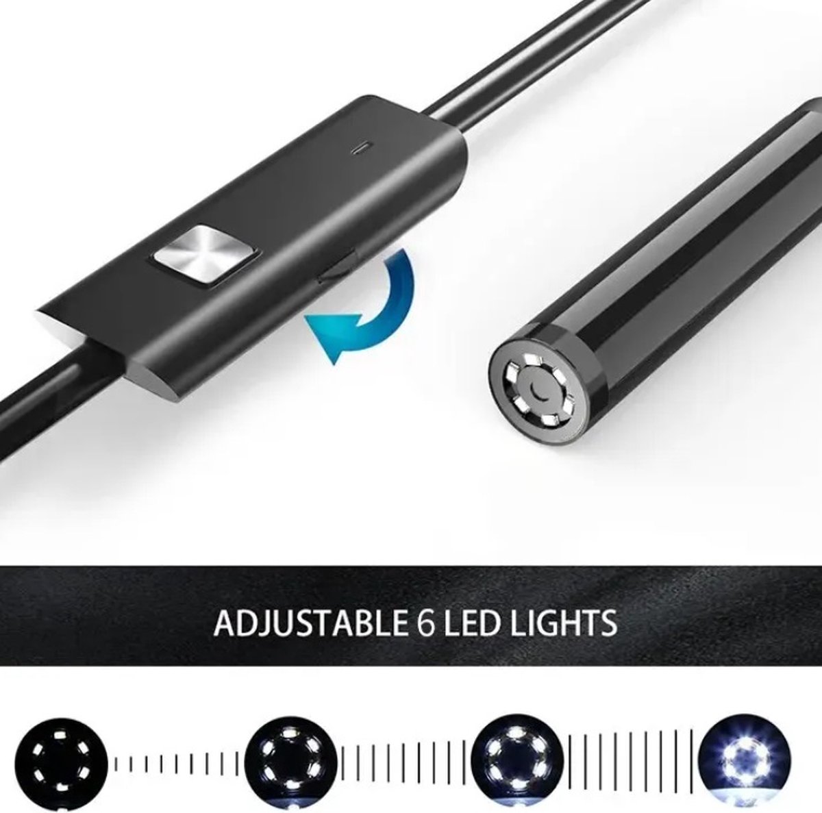 Endoscoopcamera met licht, 1080p HD endoscoopcamera, mobiele telefoon met licht, waterdicht, IP67, geen wifi nodig, inspectiecamera, kanaalcamera