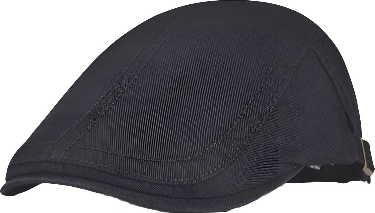 Somstyle Flat Cap voor Heren - Verstelbaar - Katoen - Zwart