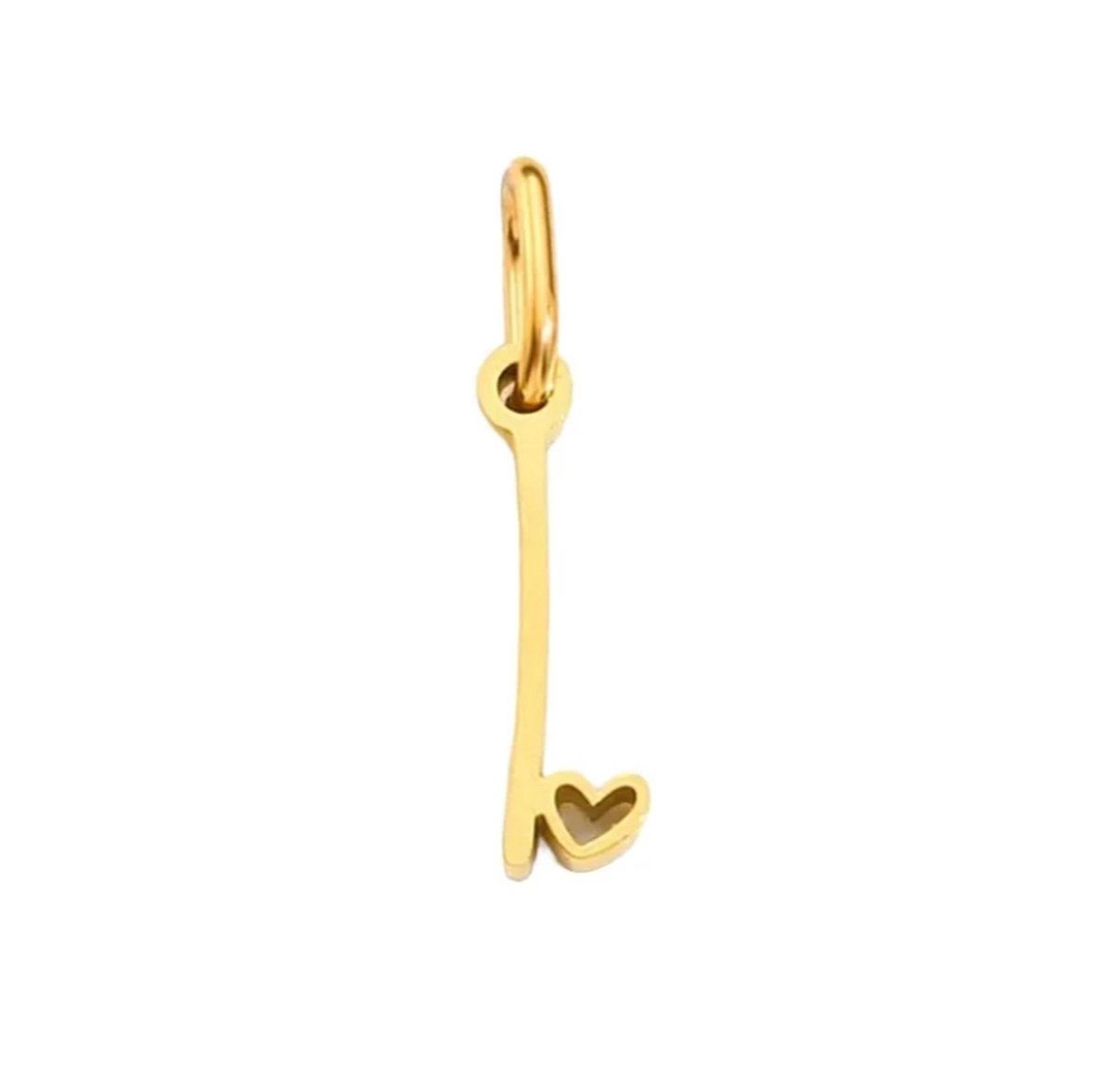 Letter hanger inclusief ketting- alfabet - F - goud kleur - letter charm- stainless steel - verkleurt niet - hypo allergeen - perfect cadeau