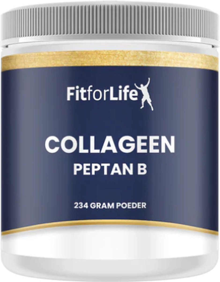 Goedkoopste Fit for Life Collageen Peptan B - Bosbes smaak - Hoogwaardig collageen hydrolisaat - Bevat tevens glucosamine en vitamine C - Poedervorm - 234 gram (30 doses