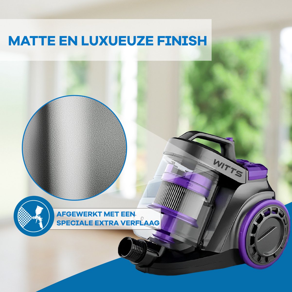 Aspirateur Witts Luxe - Version améliorée 2.0 - Aspirateur sans