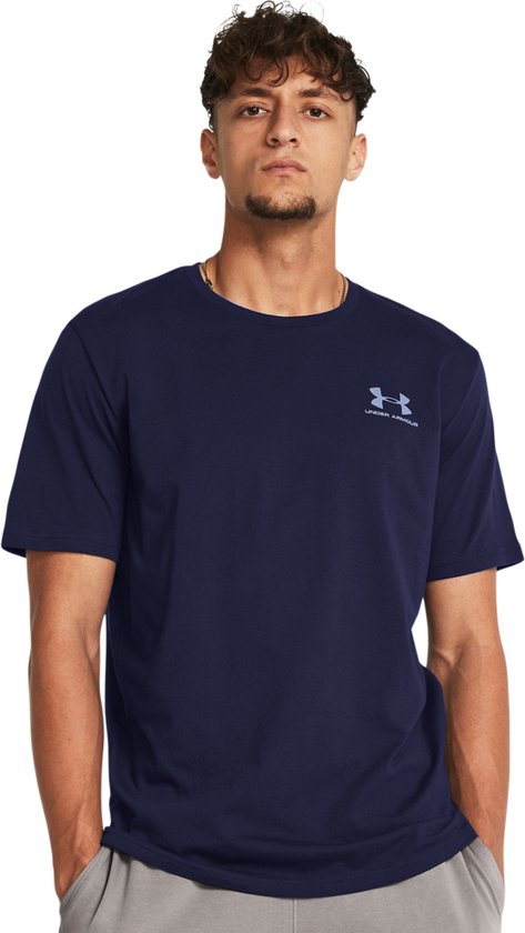 Under Armour UA M SPORTSTYLE LC SS Heren Sportshirt - Blauw - Maat S