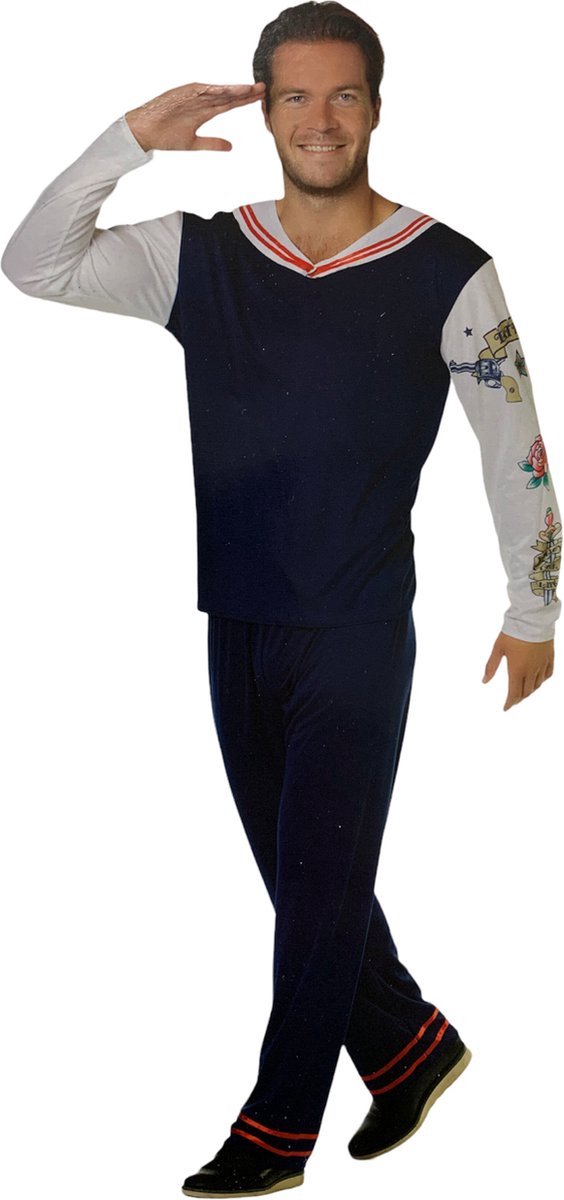 Nautische Stijl Zeilersset: Sailor Shirt en Pantalon in Maat M voor een Trendy Look!