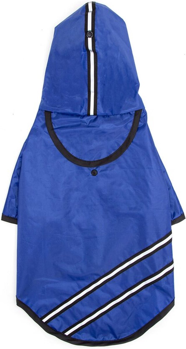 Nobleza Hondenregenjas met capuchon - Klittenbandsluiting - Blauw - XL - 40 cm