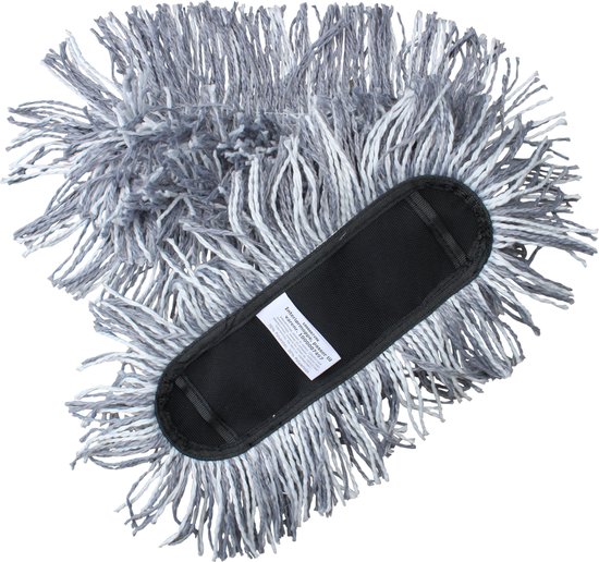 Grijze microvezel opzetborstel voor plumeau, 70% polyester, 30% polyamide.
