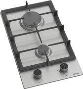 Wiggo WH-G332RD(X)- Table de cuisson à gaz encastrable avec Wok - 30cm - Acier inoxydable