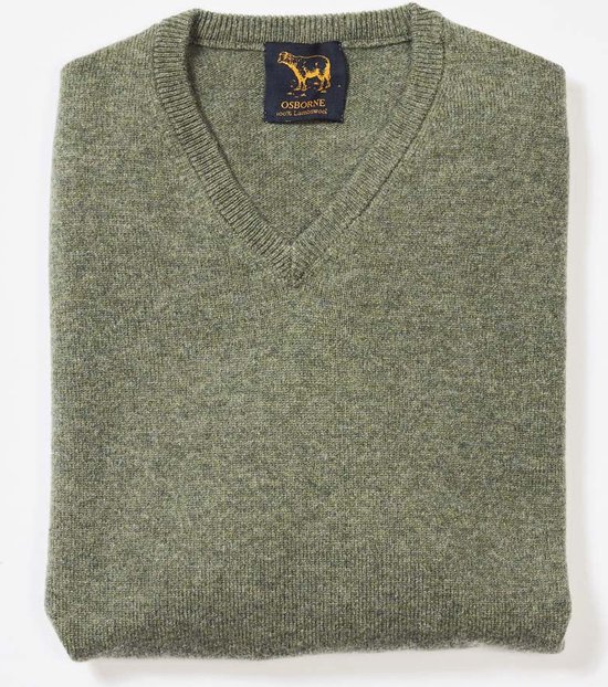 Osborne Knitwear Trui met V hals - Sweater heren in Lamswol - Pullover Heren - Landscape - 6XL