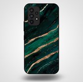 Smartphonica Telefoonhoesje voor Samsung Galaxy A53 5G met marmer opdruk - TPU backcover case marble design - Groen Goud / Back Cover geschikt voor Samsung Galaxy A53 5G