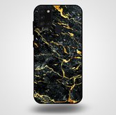Smartphonica Telefoonhoesje voor Samsung Galaxy A21s met marmer opdruk - TPU backcover case marble design - Goud Zwart / Back Cover geschikt voor Samsung Galaxy A21s