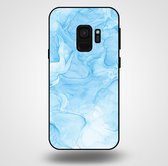 Smartphonica Telefoonhoesje voor Samsung Galaxy S9 met marmer opdruk - TPU backcover case marble design - Lichtblauw / Back Cover geschikt voor Samsung Galaxy S9