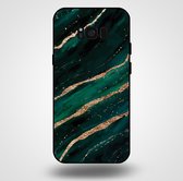 Smartphonica Telefoonhoesje voor Samsung Galaxy S8 met marmer opdruk - TPU backcover case marble design - Groen Goud / Back Cover geschikt voor Samsung Galaxy S8
