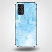 Smartphonica Telefoonhoesje voor Samsung Galaxy A13 4G met marmer opdruk - TPU backcover case marble design - Lichtblauw / Back Cover geschikt voor Samsung Galaxy A13 4G