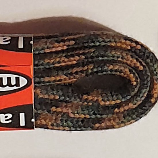 Marla dikke ronde schoenveter - 90 cm Zwart Bruin Groen Dessin - Nederlandse top kwaliteit bergschoen wandelschoen hike veters - 1 paar - 4 tot 5mm dik
