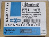 HUB Keilbouten Type A M6x60x40 geel verzinkt 101VZ (50 stuks)