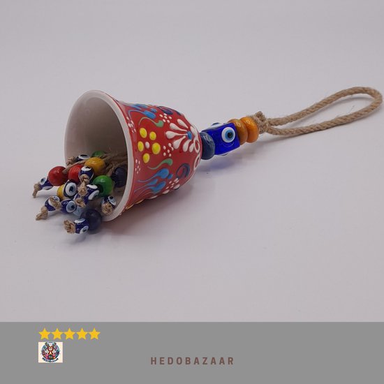 Handgemaakt Keramisch Boze Oog - 10 cm - uniek, ideaal cadeau, muur- en kerstboomornament