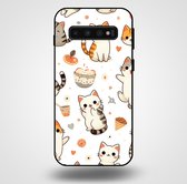 Smartphonica Telefoonhoesje voor Samsung Galaxy S10 met katten opdruk - TPU backcover case katten design / Back Cover geschikt voor Samsung Galaxy S10
