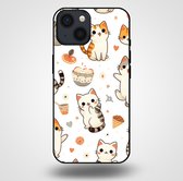 Smartphonica Telefoonhoesje voor iPhone 14 met katten opdruk - TPU backcover case katten design / Back Cover geschikt voor Apple iPhone 14