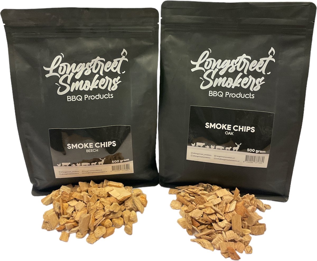 Longstreet Smokers | Rookhout | Rookhout Snippers | Combi Beuk en Eik | 2x500gr