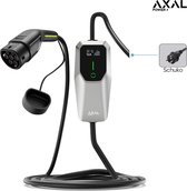 AXAL Power - easyplug® Mobile Lader - Type 2 naar Schuko - AC auto laadpaal - 1,3kW - 3,7kW - Zilver - Fase 1 - 16A - Plug & Charge / Timer - Variabel Vermogen (6A-8A-10A-13A-16A) - 230V