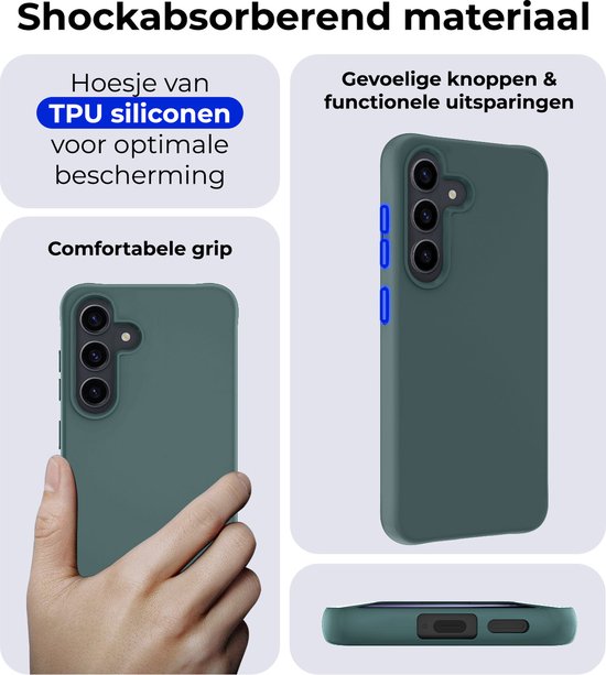 Coque Compatible avec Samsung Galaxy S24 Plus Coque Siliconen Case Cover - Coque Compatible avec Samsung Galaxy S24 Plus Case Cover Case - Vert Foncé