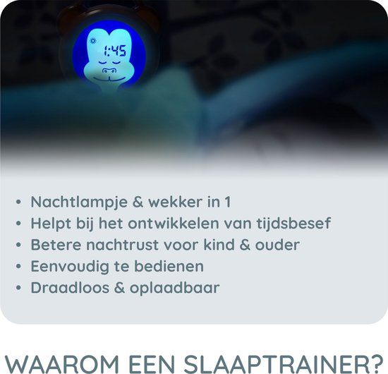 Alecto BC-100 MONKEY - Slaaptrainer voor kinderen - Kinderwekker met Nachtlamp en Wekker - Aap