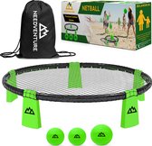 NEEDVENTURE® Netball Set - Geschikt voor Spikeball - Smashball - Roundball - Complete Set - Beter Zichtbaar Groen