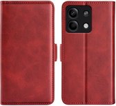 Xiaomi Redmi Note 13 5G Hoesje - MobyDefend Luxe Wallet Book Case (Sluiting Zijkant) - Rood - GSM Hoesje - Telefoonhoesje Geschikt Voor Xiaomi Redmi Note 13 5G