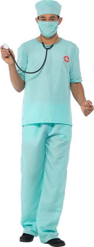 Blauw chirurg kostuum voor heren - Verkleedkleding