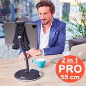 GOOS-E Tablet houder + Telefoonhouder PRO (6-14 inch) - iPad houder - Tablet standaard - met voet - Flexibel & Stijlvol - o.a. bureau, tafel, bed, bad - NL design