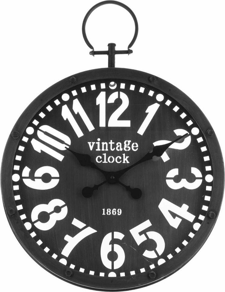 Wandklok pendule zwart wit Diameter 40cm