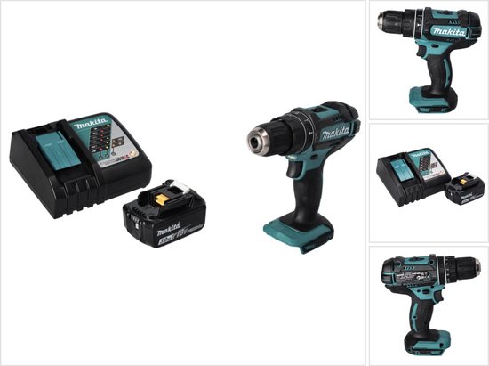 Makita DHP 482 RF1 accu klopboormachine 18 V 62 Nm + 1x oplaadbare accu 3.0 Ah + lader
