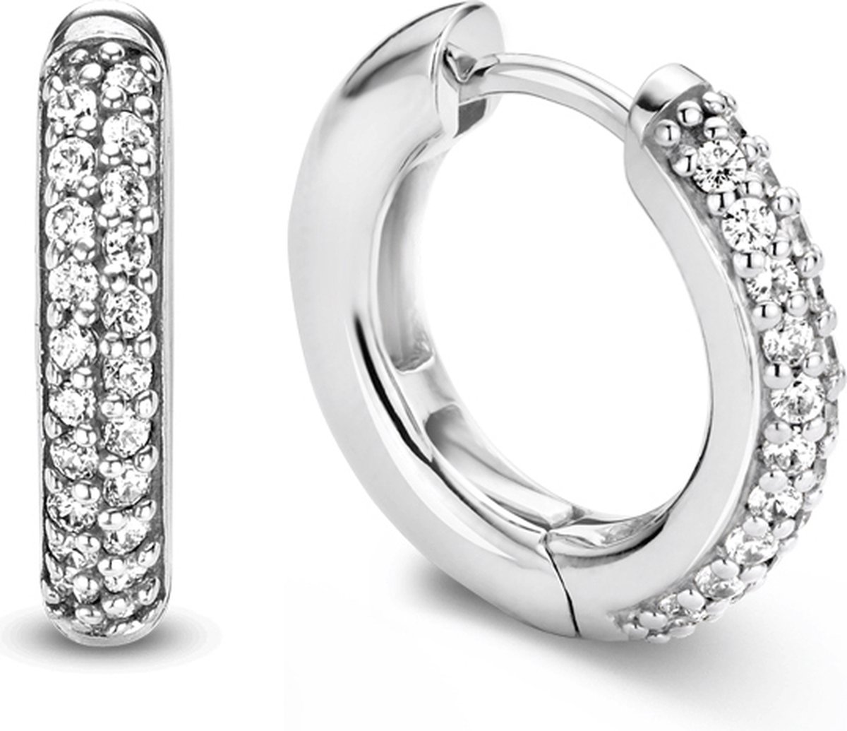 TI SENTO Dames Oorbellen - 925 zilver - Zirconia wit - 7557ZI