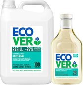 Ecover - Lessive Liquide Universelle - Chèvrefeuille & Jasmin - 5L+1,5L offerts - Pack économique