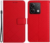 Coverup Rhombus Book Case - Geschikt voor Xiaomi Redmi Note 13 4G Hoesje - Rood