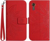 Coverup Zonnebloem Book Case met Koord - Geschikt voor Samsung Galaxy Xcover 7 Hoesje - Rood