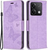 Coverup Vlinders Book Case - Geschikt voor Xiaomi Redmi Note 13 5G Hoesje - Paars