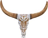 MigoStyling - Houten Buffel Hoofd - Decoratie - Schedel - Koe - Wanddecoratie - Bali - Ibiza Stijl - Handwerk