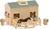 Melissa & Doug Houten draagbare uitklapbare paardenstal met speelgoedpaarden (11-delig)
