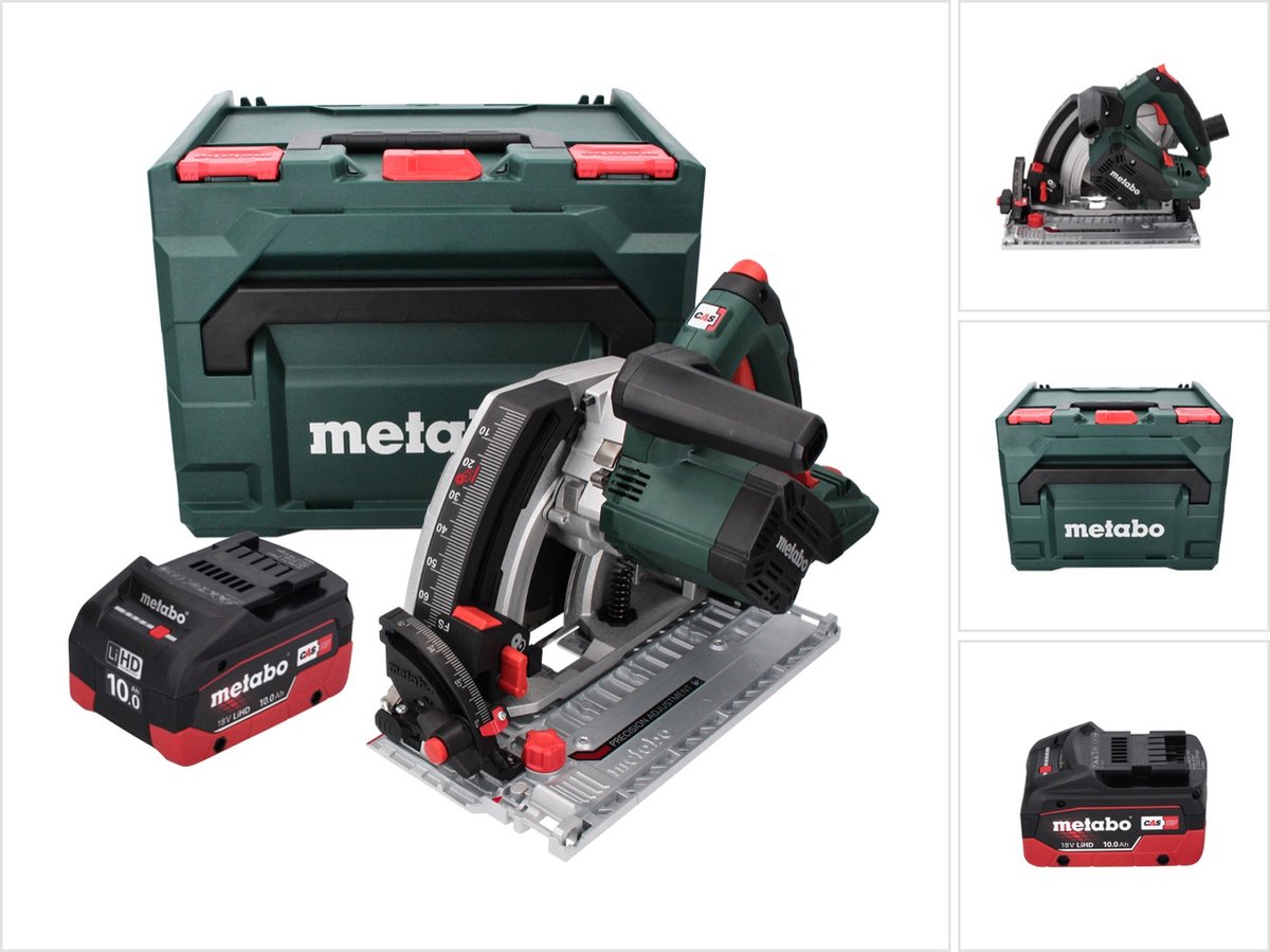 Metabo KT 18 LTX 66 BL accu invalcirkelzaag 18 V 165 mm + 1x accu 10.0 Ah + metaBOX - zonder lader